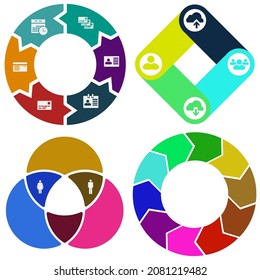 infografías de negocios. Juego de gráfico circular	