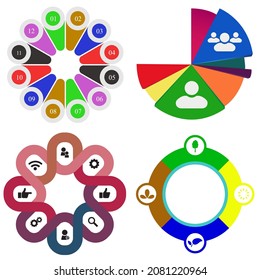 Business infographics. Set of pie chart	
