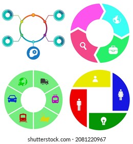 Business infographics. Set of pie chart	
