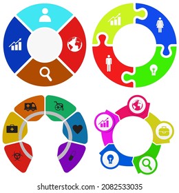 Business infographics. Set of pie chart	