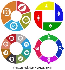 Business infographics. Set of pie chart	
