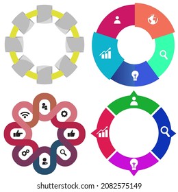 infografías de negocios. Juego de gráfico circular	
