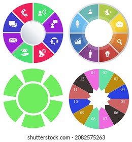 Business infographics. Set of pie chart	
