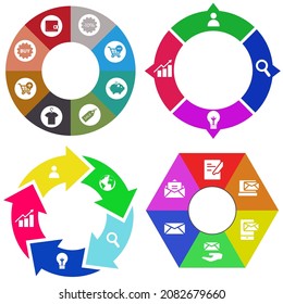 infografías de negocios. Juego de gráfico circular