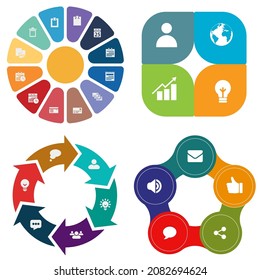 Business infographics. Set of pie chart	
