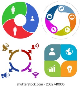 Business infographics. Set of pie chart	