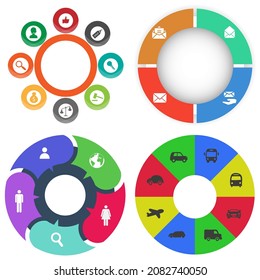 Business infographics. Set of pie chart	