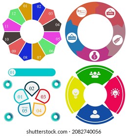 Business infographics. Set of pie chart	