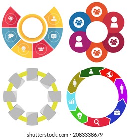 Geschäftsinformationen. Set von Kuchendiagrammen	