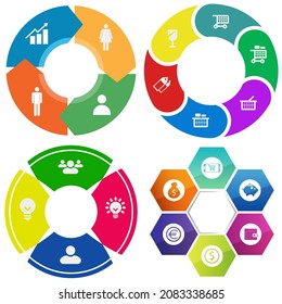 Business infographics. Set of pie chart	