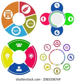 Business infographics. Set of pie chart	