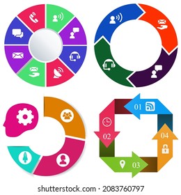 Geschäftsinformationen. Set von Kuchendiagrammen	
