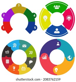 Business infographics. Set of pie chart	
