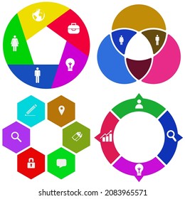 Business infographics. Set of pie chart	
