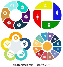 Business infographics. Set of pie chart	
