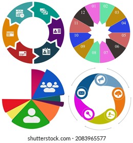 Business infographics. Set of pie chart	

