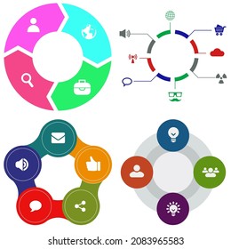 infografías de negocios. Juego de gráfico circular	
