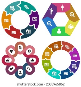 Business infographics. Set of pie chart	
