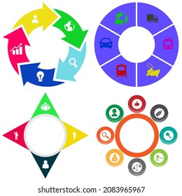 Business infographics. Set of pie chart	
