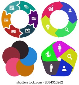 Business infographics. Set of pie chart	