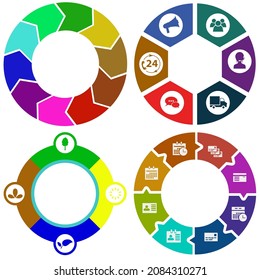 infografías de negocios. Juego de gráfico circular	