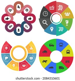 Business infographics. Set of pie chart	