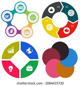Business infographics. Set of pie chart	