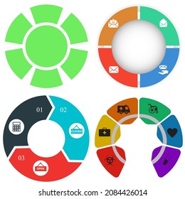 infografías de negocios. Juego de gráfico circular	