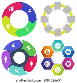 Geschäftsinformationen. Set von Kuchendiagrammen