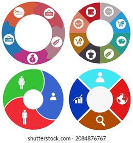 Business infographics. Set of pie chart	