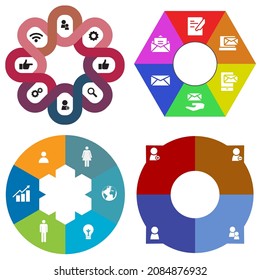 infografías de negocios. Juego de gráfico circular	