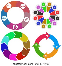 Business infographics. Set of pie chart	