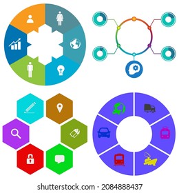 Business infographics. Set of pie chart	