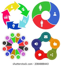Business infographics. Set of pie chart	