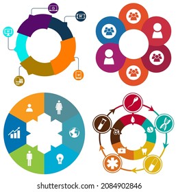 Business infographics. Set of pie chart	