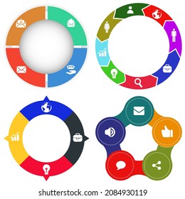 Business infographics. Set of pie chart	
