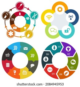 Business infographics. Set of pie chart	
