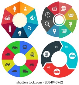 Business infographics. Set of pie chart	
