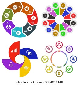 Business infographics. Set of pie chart	
