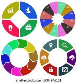 Business infographics. Set of pie chart	
