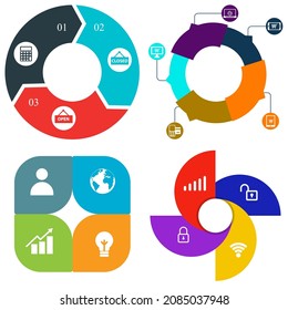 Business infographics. Set of pie chart	

