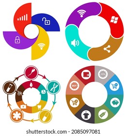 Business infographics. Set of pie chart	