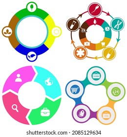 infografías de negocios. Juego de gráfico circular	