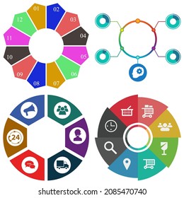 Business infographics. Set of pie chart