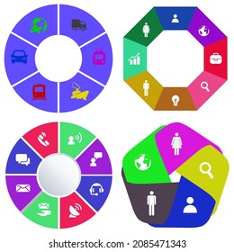 Business infographics. Set of pie chart