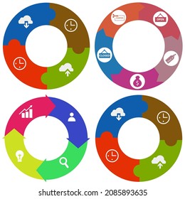 Business infographics. Set of pie chart	