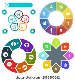 Business infographics. Set of pie chart	