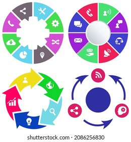 infografías de negocios. Juego de gráfico circular