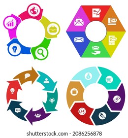 infografías de negocios. Juego de gráfico circular
