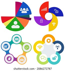 infografías de negocios. Juego de gráfico circular	